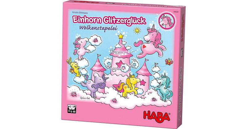 HABA 304539 Einhorn Glitzerglück - Wolkenstapelei von HABA