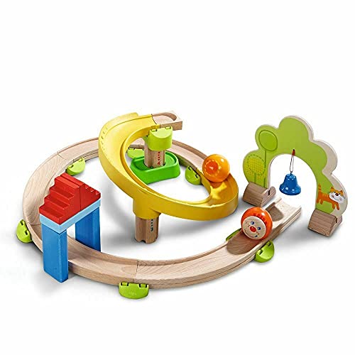 Haba 300439 - Kugelbahn Kullerbü - Kringelbahn, Holzkugelbahn mit vielen Kurven und Glöckchentor, Spielzeug ab 2 Jahren von HABA