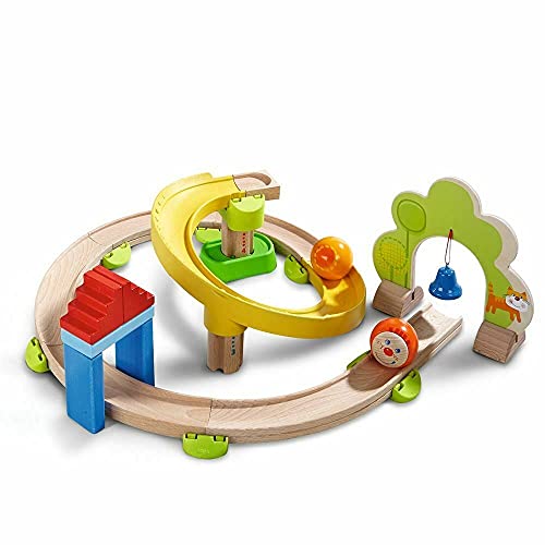 HABA 300439 - Kugelbahn Kullerbü - Kringelbahn, Holzkugelbahn mit vielen Kurven und Glöckchentor, Spielzeug ab 2 Jahren von HABA