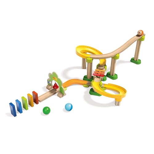 HABA Kullerbü Kugelbahn SIM-Sala-Kling – Holz-Murmelbahn mit Sound-Elementen – Erweiterbares Kugelbahn-System für Kinder ab 2 Jahren – 1302056001 von HABA