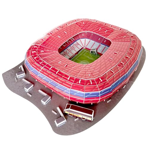 Habarri Allianz Arena Stadion Puzzle 3D - 3D Puzzle-Stadion - 3D Fußballstadion für Kinder und Erwachsene - Modell eines Fußballstadions - Modellbau - 63 Elemente von Habarri
