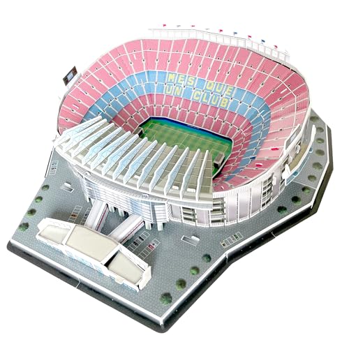 Habarri Camp NOU Stadion Puzzle 3D - 3D Puzzle-Stadion - 3D Fußballstadion für Kinder und Erwachsene - Modell eines Fußballstadions - Modellbau - 69 Elemente von Habarri