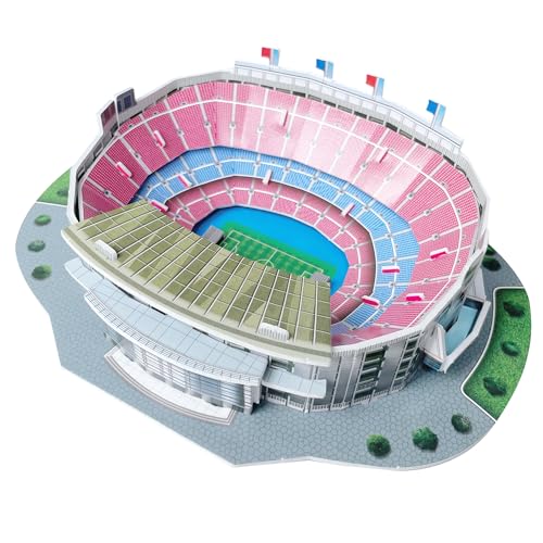 Habarri Mini Camp NOU Stadium Puzzle 3D - 3D Puzzle-Stadion - Kleines 3D Fußballstadion für Kinder und Erwachsene - Mini Fußballstadion Modell - Modellbau - 27 Elemente von Habarri