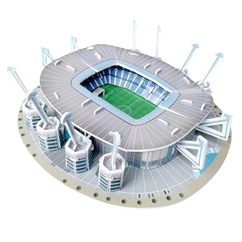 Habarri Mini Etihad Stadium Puzzle 3D - 3D Puzzle-Stadion - Kleines 3D Fußballstadion für Kinder und Erwachsene - Mini Fußballstadion Modell - Modellbau - 47 Elemente von Habarri