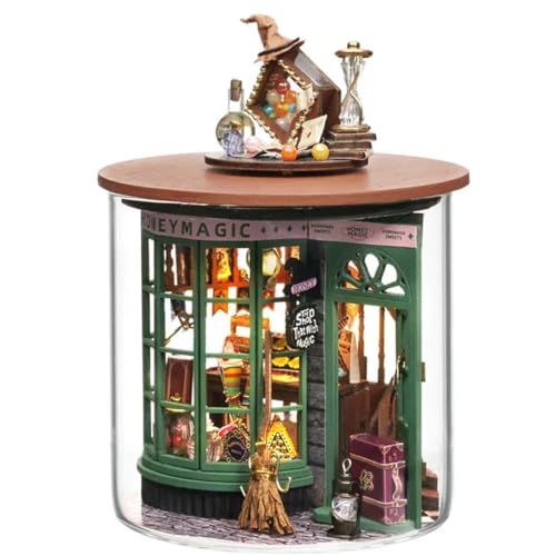 Habarri - Miniatur Haus - DIY Set - Bastelset Erwachsene & Kinder ab 7 Jahren - Bezauberndes 3D Modell mit Licht und Staubschutzhülle - Modellbau 1:24 - Motiv Laden in der Winkelallee von Habarri