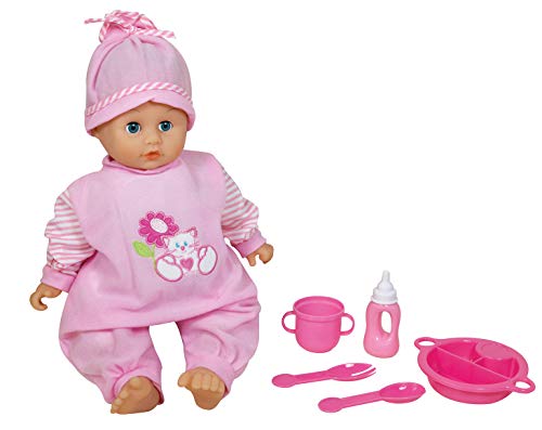 Puppe Bella Babypuppe 40 cm mit 30 Sounds und Zubehör rosa von Haberkorn