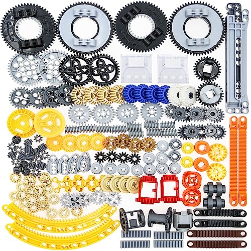 Habow 162pcs Technic-Parts Gears-Axle-Pin-Connector Kompatibel mit Mainstream-Marke Technic, Gear Box Technic Nockendifferential Motorsatz. MOC-Ersatzteile von Habow