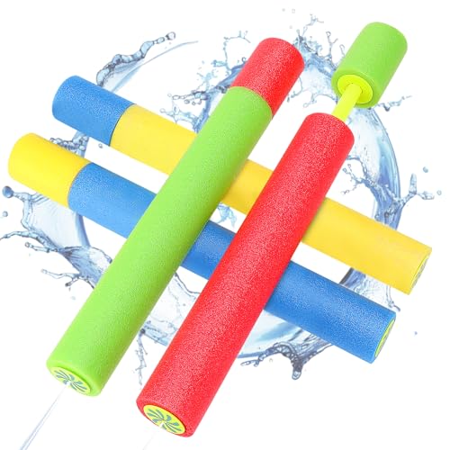 4 Stück Wasserpistole Kinder, 38cm Schaumstoff Wasserpistolen, Spritzpistole Wasser Bunte, Party Strand Pool Strandspielzeug für Jungen und Mädchen 4 Stück Wasserpistole Kinder, 38cm Schaumstoff Wasserpistolen, Spritzpistole Wasser Bunte, Party Strand Pool Strandspielzeug für Jungen und Mädchen von Habuddy
