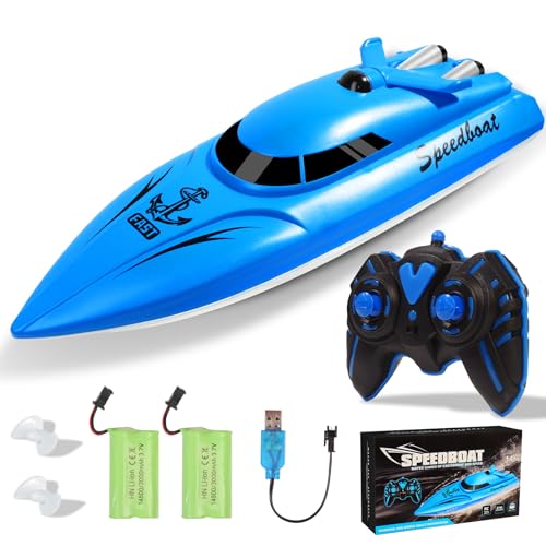 Habuddy RC Boot, 2,4 GHz Hochgeschwindigkeits-Miniboote, ferngesteuerte Boote für Pools und Seen, funkgesteuertes Wasserfahrzeug für Kinder, 30+ Minuten, 2 Akkus Habuddy RC Boot, 2,4 GHz Hochgeschwindigkeits-Miniboote, ferngesteuerte Boote für Pools und Seen, funkgesteuertes Wasserfahrzeug für Kinder, 30+ Minuten, 2 Akkus von Habuddy