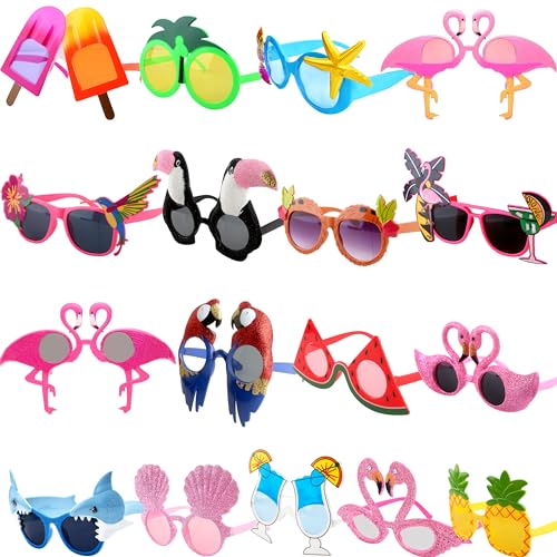 Haconba Hawaii-Sonnenbrille, Luau-Party-Sonnenbrille, lustige tropische Brille für Kinder und Erwachsene, Sommer, Strand, Pool, Hawaii, Luau, Partyzubehör, 16 Stile Haconba Hawaii-Sonnenbrille, Luau-Party-Sonnenbrille, lustige tropische Brille für Kinder und Erwachsene, Sommer, Strand, Pool, Hawaii, Luau, Partyzubehör, 16 Stile von Haconba