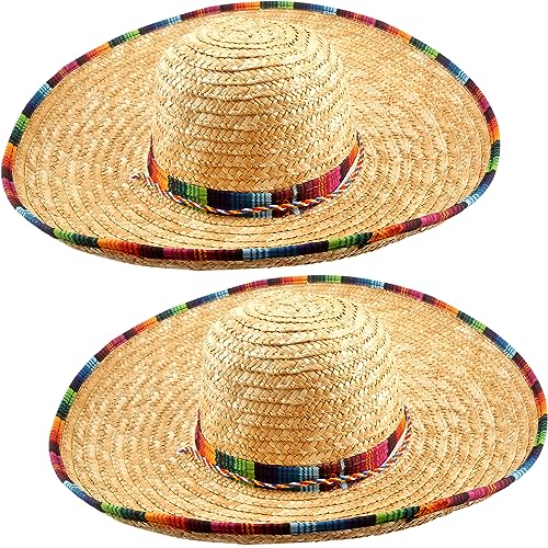 Haconba Mexikanischer Sombrero-Hut mit Serape-Besatz, groß, 2 Stück Haconba Mexikanischer Sombrero-Hut mit Serape-Besatz, groß, 2 Stück von Haconba