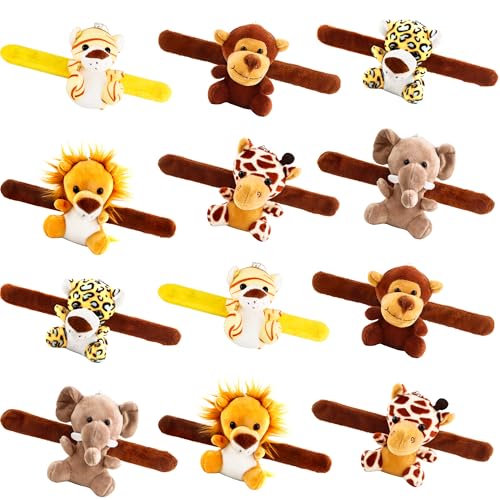 Haconba Stofftier-Armband, kleines Dschungeltier-Armband, 10,2 cm, niedliches Plüsch-Safari-Tier-Armband für Geburtstag, Tier-Thema, Partygeschenke, 6 Stile, 12 Stück Haconba Stofftier-Armband, kleines Dschungeltier-Armband, 10,2 cm, niedliches Plüsch-Safari-Tier-Armband für Geburtstag, Tier-Thema, Partygeschenke, 6 Stile, 12 Stück von Haconba