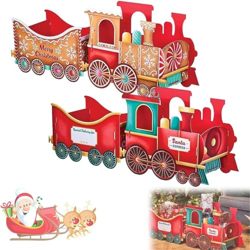 Weihnachtszug – Weihnachtsstimmung mit Stil, Weihnachtszug-Geschenkbox, Weihnachtszug im Lebkuchenstil, DIY-Sets für personalisierte Weihnachtsdekorationen für die ganze Familie (All) von Hadghdf