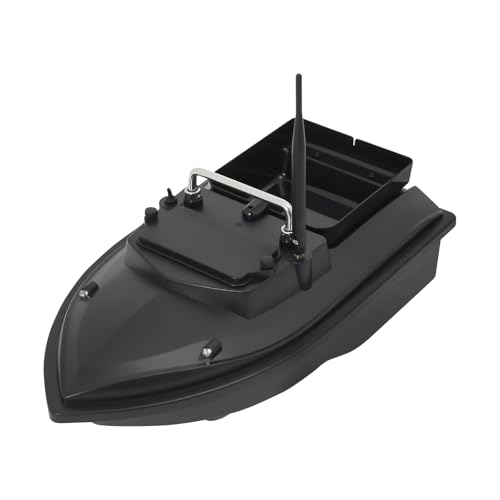 500M Futterboot 2* 5200 mAh Batterien 1m/s Hohe Geschwindigkeit Fernbedienung Angeln Köderboot mit 1,5 großer Kapazität und LED-Licht,Auto Cruise Angelköder Boot Geschenke für Männer (Schwarz) von Hadwigger