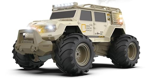 Haedswer 1:16 Ferngesteuertes Auto,2,4 GHz Ferngesteuerter Monstertruck, 4WD 15+ km/h Hobby Offroad RC Auto, Wasserdicht Geländewagen Auto (Khaki) von Haedswer