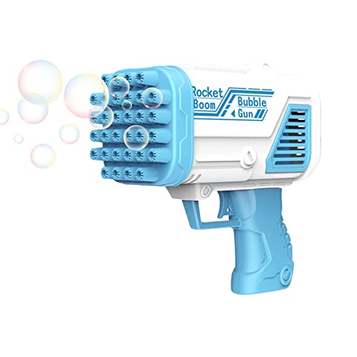 Bazooka Bubble Machine, 32 Löch Automatische Seifenblasen Maschine Seifenblasenpistole Mit LED Lichter Seifenblasenmaschinen Gatling Bubble Machine Bubble Für Kinder Erwachsene Frauen Mädchen von Hagar