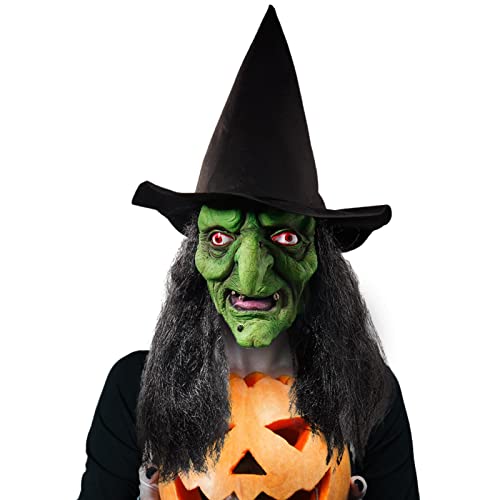 Halloween Maske Horror Hexenmaske Latex Hexe Gesichtsmaske Halloween Kostü Zubehör Halloween Masquerade Party Cosplay Props Für Männer Und Frauen von Hagar