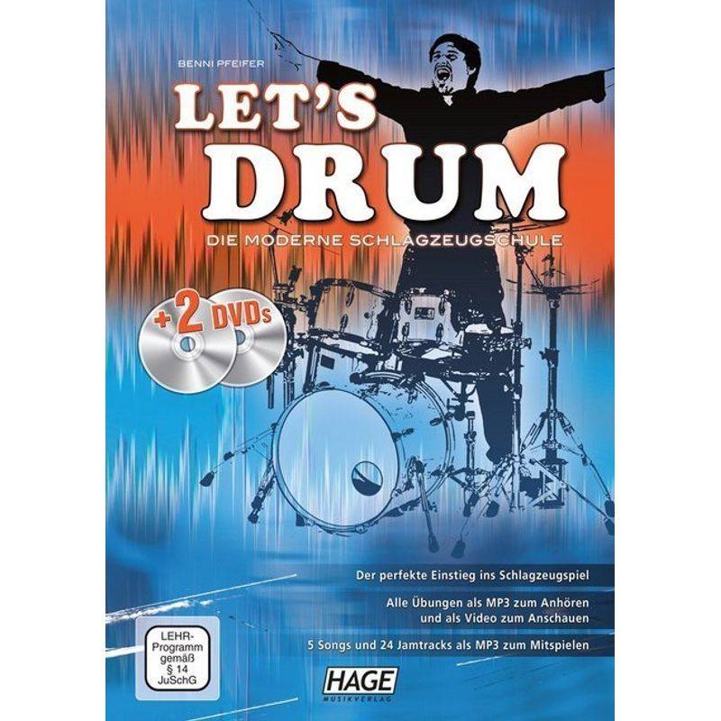Let's Drum + 2 DVDs von Hage Musikverlag