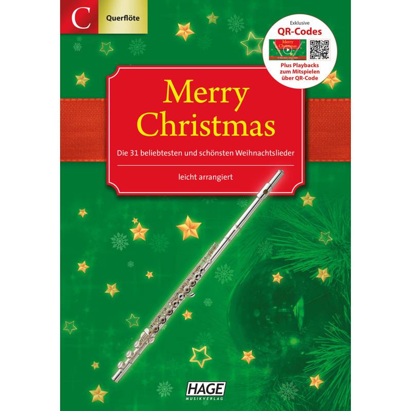 Merry Christmas für C-Instrumente (Querflöte, Oboe) von Hage Musikverlag
