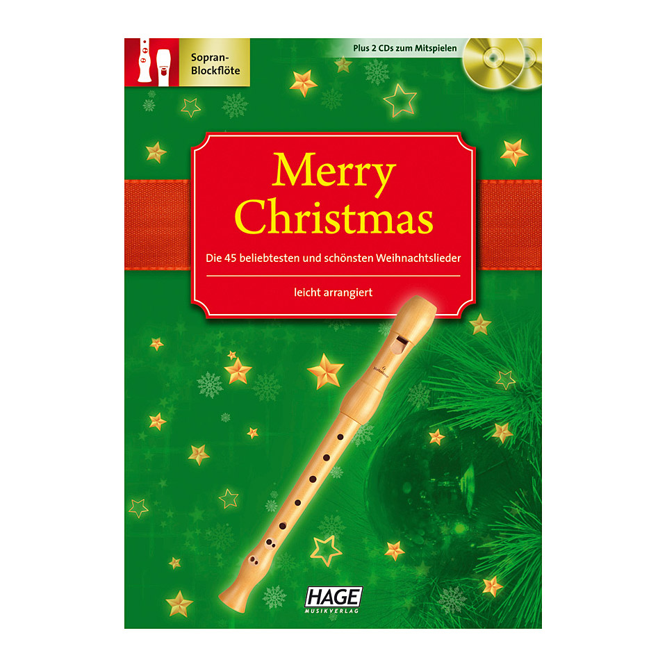 Hage Merry Christmas für Blockflöte Notenbuch von Hage