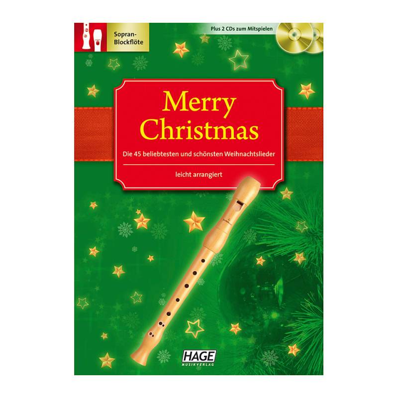 Hage Merry Christmas für Blockflöte Notenbuch von Hage