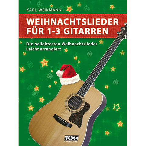 Hage Weihnachtslieder für 1-3 Gitarren Notenbuch von Hage