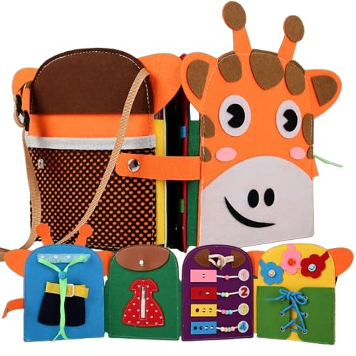 HahaGo Montessori Spielzeug ab 1 Jahr Busy Board Crossbody 3D Filz Quiet Book Babybuch Lernspielzeug Als Geschenk Für Jungs und Mädchen Zwischen 1 und 5 HahaGo Montessori Spielzeug ab 1 Jahr Busy Board Crossbody 3D Filz Quiet Book Babybuch Lernspielzeug Als Geschenk Für Jungs und Mädchen Zwischen 1 und 5 von HahaGo