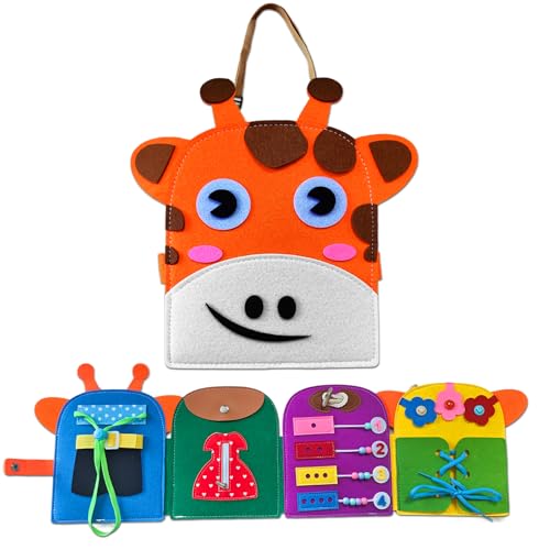 HahaGo Montessori Spielzeug ab 1 Jahr Busy Board Crossbody 3D Filz Quiet Book Babybuch Lernspielzeug Als Geschenk Für Jungs und Mädchen Zwischen 1 und 5 von HahaGo