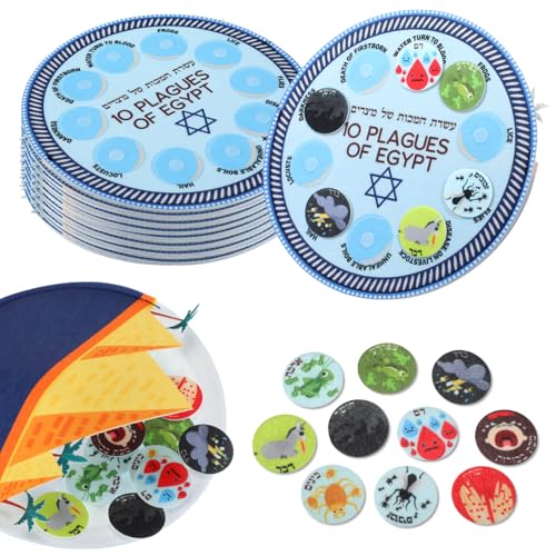 Hahafelt Passover Games 10 Plagen, passendes Filz-Pesach-Set, Passover Party, Spielzeug, Geschenke, Handwerk, Aktivität, Pesach-Dekorationen (1 Set) von Hahafelt