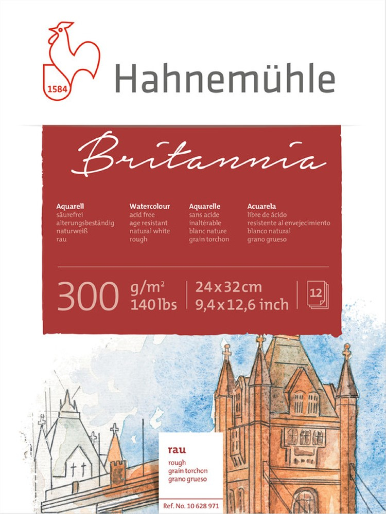 Hahnemühle Aquarellblock Britannia 24 x 32 cm rau von Hahnemühle