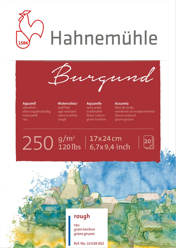 Hahnemühle Aquarellblock Burgund 17 x 24 cm rau von Hahnemühle