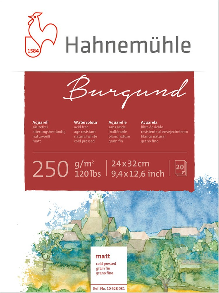 Hahnemühle Aquarellblock Burgund 24 x 32 cm matt von Hahnemühle