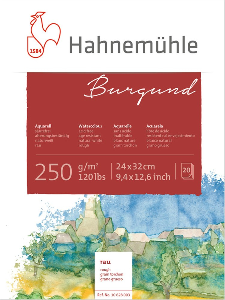 Hahnemühle Aquarellblock Burgund 24 x 32 cm rau von Hahnemühle