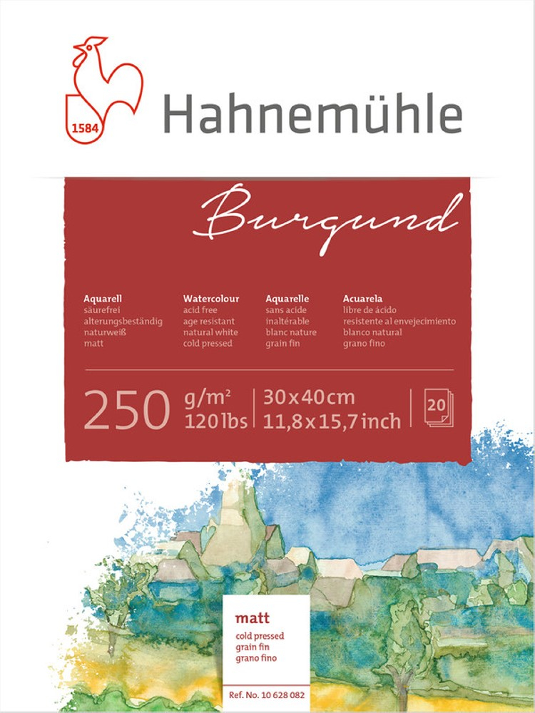 Hahnemühle Aquarellblock Burgund 30 x 40 cm matt von Hahnemühle