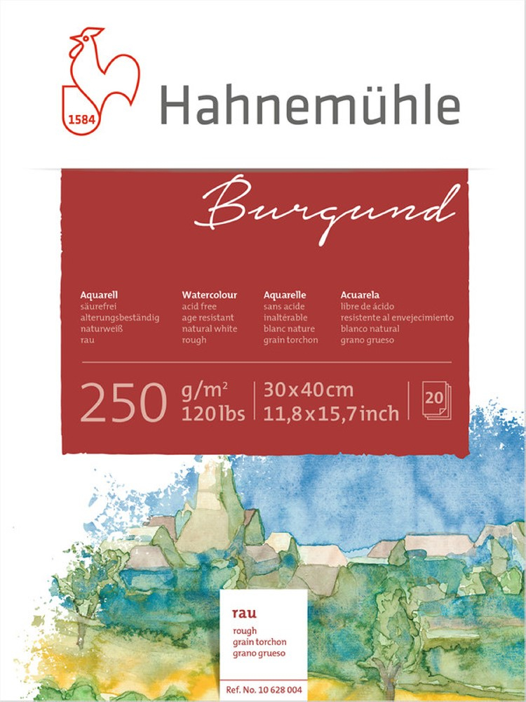 Hahnemühle Aquarellblock Burgund 30 x 40 cm rau von Hahnemühle