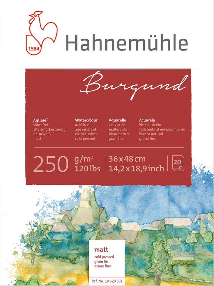 Hahnemühle Aquarellblock Burgund 36 x 48 cm matt von Hahnemühle