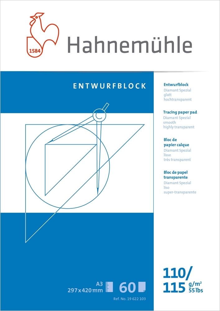 Hahnemühle Transparentpapier Entwurfsblock A3 110/115 g/m² von Hahnemühle