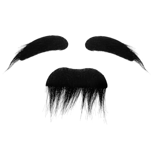 Falscher Schnurrbart und Augenbrauen Realistische Bartaufkleber Opa-Kostüm-Zubehör Party Bart Falscher Kostüm Whisker für Halloween Karneval Geburtstag und Party von HaiFafafaing