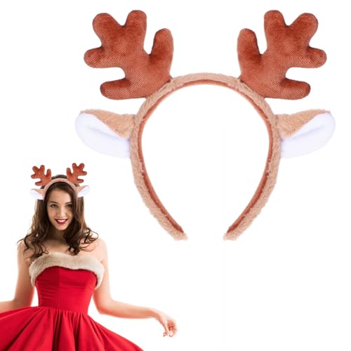 HaiFafafaing Rentiergeweih Stirnband Weihnachtsstirnband Geweih Haarreif Weihnachtskopfschmuck für Fasching Cosplay Weihnachts Halloween Party Cosplay Kostüm Accessoire Karneval Party Kostüme von HaiFafafaing