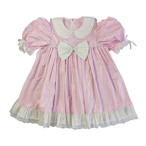 Haian Baby-Sissy-Kleid für Erwachsene, PVC, weiße Schleife, individuelle Größe, Rosa Haian Baby-Sissy-Kleid für Erwachsene, PVC, weiße Schleife, individuelle Größe, Rosa von Haian