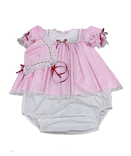 Haian Baby-Strampler für Erwachsene, PVC, 2-in-1, mit passender Haube, Rosa, Größe L Haian Baby-Strampler für Erwachsene, PVC, 2-in-1, mit passender Haube, Rosa, Größe L von Haian