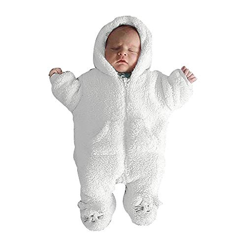Halloween Kostüm Baby Kürbis Neugeborenes Säugling Baby Junge Mädchen Kapuzen-Zeichentrickflannel Strumpfhose Kinderkleidung Baby (White, 90) von HaicoM