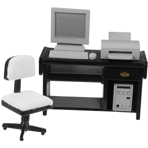 1/12 Miniatur-Büro-Szenenmodell mit Schreibtischstuhl, Drucker und Computer für Puppenhaus, Lesesaal, Szene, Display, Puppenhaus, dekoratives Zubehör 1/12 Miniatur-Büro-Szenenmodell mit Schreibtischstuhl, Drucker und Computer für Puppenhaus, Lesesaal, Szene, Display, Puppenhaus, dekoratives Zubehör von Haiki