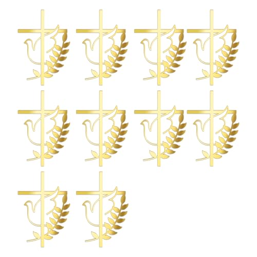 10 Stück gekreuzte Kuchendekorationen mit Tauben-Symbol für Taufen, Feiern, religiöse Feiertage, Dessert-Dekoration von Haiki