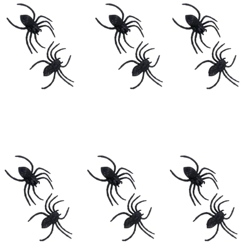 12pcs Große Realistische Halloween Spinnen Beängstigende Gefälschte Figurendekoration Für Party Requisiten Und Streichspielzeug Große Figur Für Party Dekore von Haiki