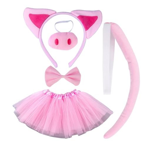 4/5/6 Kinder-Kostüm-Set mit Ohr, Stirnband, Nasenschwanz, Schleife, Tutus, Handschuhe für Halloween, Cosplay, Kostümparty 4/5/6 Kinder-Kostüm-Set mit Ohr, Stirnband, Nasenschwanz, Schleife, Tutus, Handschuhe für Halloween, Cosplay, Kostümparty von Haiki