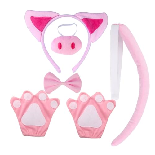 4/5/6 Kinder-Kostüm-Set mit Ohr, Stirnband, Nasenschwanz, Schleife, Tutus, Handschuhe für Halloween, Cosplay, Kostümparty 4/5/6 Kinder-Kostüm-Set mit Ohr, Stirnband, Nasenschwanz, Schleife, Tutus, Handschuhe für Halloween, Cosplay, Kostümparty von Haiki