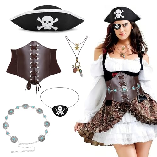 5pcs Halloween Piratenkostümzubehör Piraten Mittelalterlicher Korsett Augenflächen Taillengürtel Für Cosplay Dressing Piratenkostümzubehör 5pcs Halloween Piratenkostümzubehör Piraten Mittelalterlicher Korsett Augenflächen Taillengürtel Für Cosplay Dressing Piratenkostümzubehör von Haiki