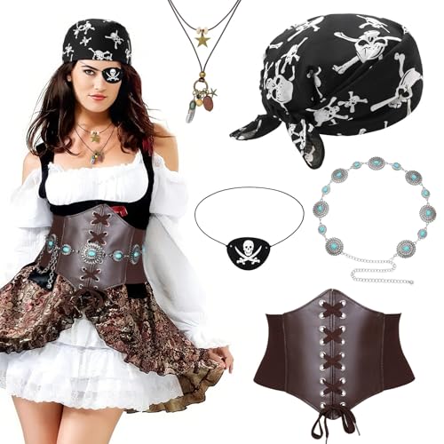 5pcs Halloween Piratenkostümzubehör Piraten Mittelalterlicher Korsett Augenflächen Taillengürtel Für Cosplay Dressing Piratenkostümzubehör 5pcs Halloween Piratenkostümzubehör Piraten Mittelalterlicher Korsett Augenflächen Taillengürtel Für Cosplay Dressing Piratenkostümzubehör von Haiki
