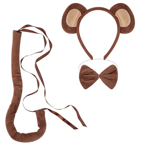 Affenkostüm-Set für Kinder, mit Stirnband, Schwanz, Fliege, Handschuh und Rock, Halloween-Lemur-Kostüm für Halloween Affenkostüm-Set für Kinder, mit Stirnband, Schwanz, Fliege, Handschuh und Rock, Halloween-Lemur-Kostüm für Halloween von Haiki